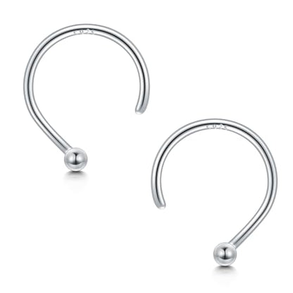 CHIC & ARTSY Half Hoop Earrings 925 Sterling Silver Huggie Earrings for Women Hypoallergenic Sterling Silver Small Huggie Hoop Earrings for Women - color: #6 half hoop