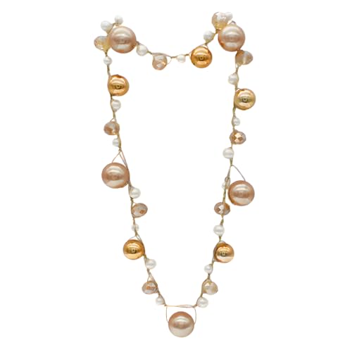utop JNF Hand made Pearl Statement Necklace for Women Rhinestone Multilayer Crystal Necklaces Chunky Pearl Necklace Large Pearl Necklace and Earrings Set for Mother Mom's gift - color: champagne pearl necklace long