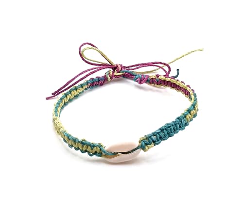 Shell Hemp Anklet - color: Bingo