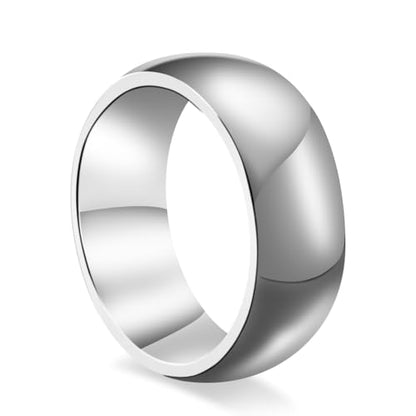 CCBFY 2 MM 4 MM Stainless Steel Ring Jewel Roman Numerals Stackable High Polish Plain Dome Tarnish Resistant Comfort Fit Ring Wedding Band Size 3-15 - color: 8mm - Silver