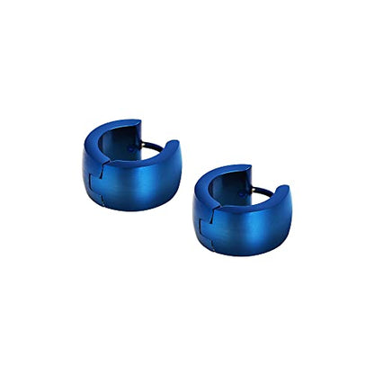 Small Hoop Huggie Earrings For Mens Womens - color: Blue