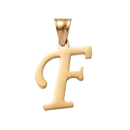 Initial Charms Gold Initial Pendant 14k Gold Letter Charm Name Pendant for Women and Men - style: F
