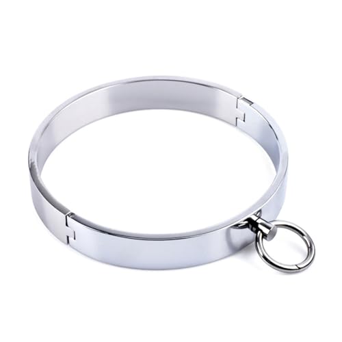 Trendy Unisex Fashion Chokers - Polish Shinning Stainless Steel Necklace Punk Choker Collars with O Ring for Bold Style