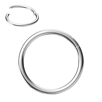 4G/6G/8G/10G/12G/14G/16G/18G/20G Hypoallergenic Nose Hoop Rings Steel Hinged Clicker Segment Gold/Rose Gold/Black/Pink Color - style: 1pc: 20g×8mm Silver-tone
