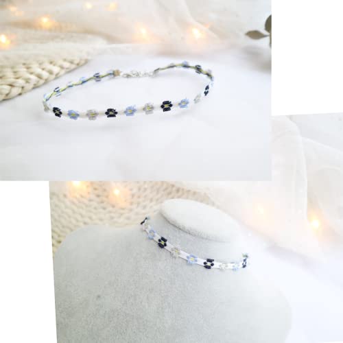 Black Choker Necklace Set Velvet Lace Choker Daisy Gothic Punk Classic Choker - color: flower2