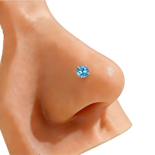 9PCS 20g Stainless Steel 316L Nose Studs Set | Hypoallergenic L-Shaped Screw & Bone Nose Rings, Round Heart Star Pink Cubic Zirconia Nose Piercing Jewelry for Women Men - style: studs004