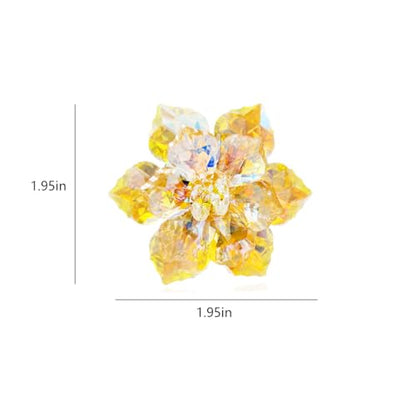 Crystal Flower Brooch Pin for Women Dress Suit Bag Hat Broochs Pins Christmas Brooch Pin Wedding Party Birthday Dance Jewelry Accessories - color: Champagne Crystal Brooch Pin