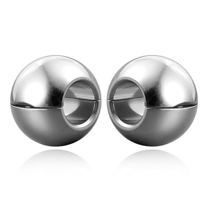 1 pair 9g ear weight Classic Spheres, Hypoallergenic 316 Stainless Steel Ear Weights Plugs Tunnels Gauges for Ear Body Jewelry Women Men - color: Silver for Ear Lobe in 12mm+ (1/2") or Large
