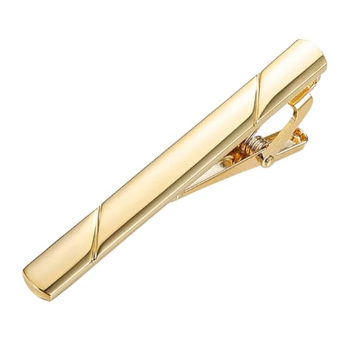 Erioctry Mens Stainless Steel Tie Clips Minimalist Necktie Tie Bar Clasp Clip Clamp Pins Best Gift For Men Business Party Wedding Best Gift and Daily Life - color: Gold