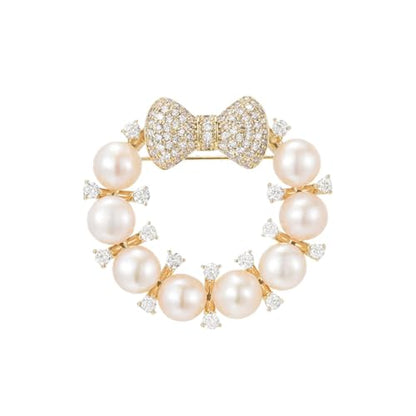 Brooches and Pins for Women Elegant Flower Pearl Brooches Costume Broches Jewelry Lady Christmas Pin for Women - style: GD-1649