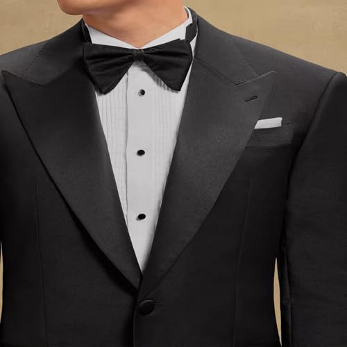 Mens Cufflinks and Tuxedo Shirt Studs Set with Gift Box - color: Silver/black