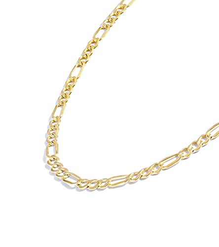 Jewelry Atelier Gold Chain Necklace Collection - 14K Solid Yellow Gold Filled Figaro Chain Necklaces for Women and Men with Different Sizes (2.8mm, 3.7mm, 4.7mm, 5.6mm) - style: 2.8mm width