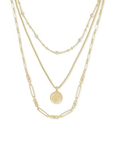Kendra Scott Medallion Triple Strand Necklace, Fashion Jewelry for Women - color: GOLD