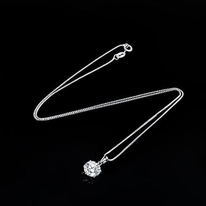 JewelryPalace Round 1ct 2ct 3ct Cubic Zirconia Solitaire Pendant Necklace for Women, 925 Sterling Silver 14k White Gold Plated Necklaces for Her, Classic Simulated Diamond Jewelry Set, 18 Inches chain - color: G-3ct-CZ-Sterling Silver