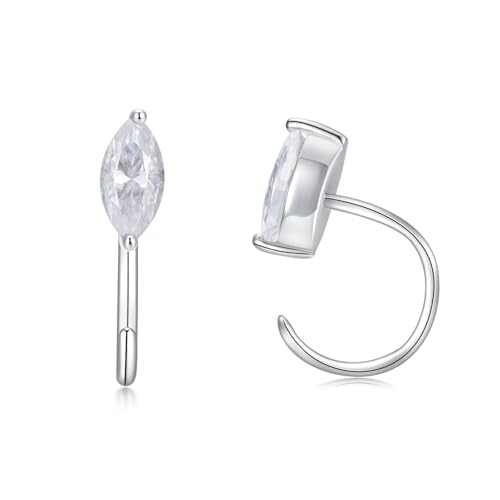 925 Sterling Silver Moissanite Huggie Half Hoop Earrings for Women - style: style 5