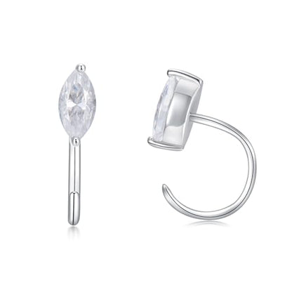 925 Sterling Silver Moissanite Huggie Half Hoop Earrings for Women - style: style 5