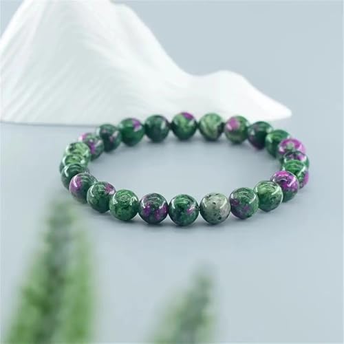 Amethyst Bracelet for Women Men, Elegant Handmade Natural Gem Stone Round Beaded Stretch Elastic Adjustable Healing Bracelets 8mm Gifts - color: AL-0173, size: Medium