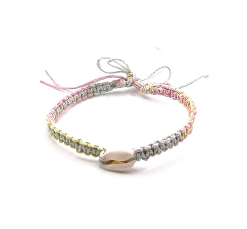 Shell Hemp Anklet - color: Baby Pastel