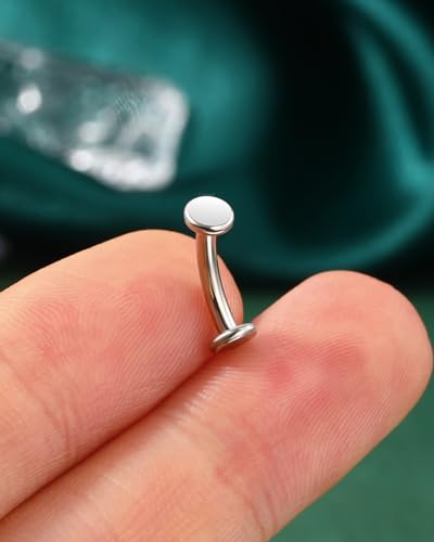 COCHARM Minimalist Disc Floating Belly Button Rings, G23 Solid Titanium Belly Navel Rings Flat Back, 14G Internally Threaded Belly Navel Piercing Jewelry