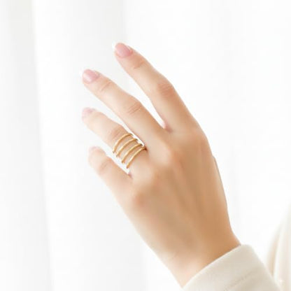14K Gold Filled Made to Order Spiral Ring for Women. Wraparound Coil Ring. Modern Trendy Swirl. Hammered 14kt Yellow Gold Filled Stacking Rings. Artisan Handmade Personalized Statement Open Ring
