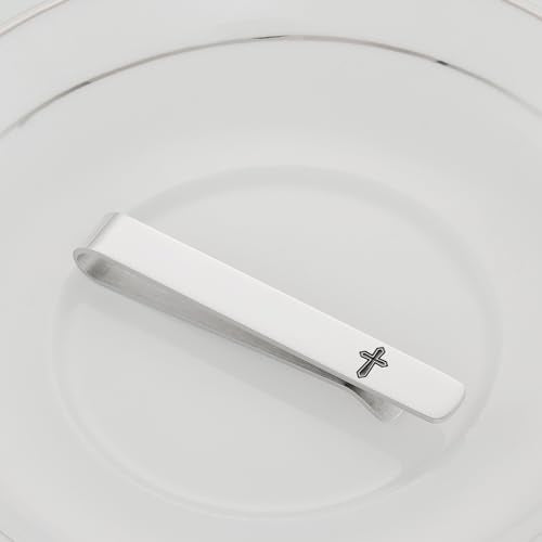 Cross Tie Clips for Men Unique Tie Pin Clip Mens Christian Tie Clips