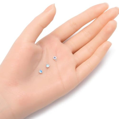 Adabele 4pcs Real 925 Sterling Silver CZ December Birthstone Charm Drop 4mm | Tiny Small, Tarnish Resistant 92.5 Silver Sparkle Blue Topaz Cubic Zirconia Dangles Closed Loop Craft Jewelry Making - color: December, size: 4mm (0.16")/Tiny - 4pcs