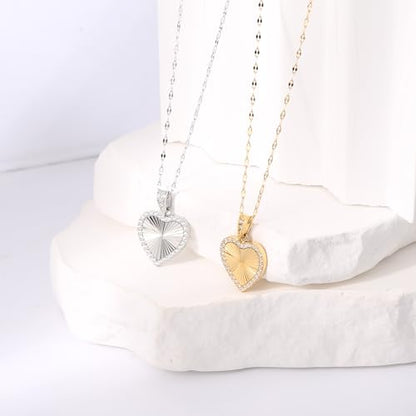 16 Inch Women's Pendant Necklace Chains - 5 Different Pendant Designs, Dainty Adjustable Chains(Gold/Silver) - color: silver