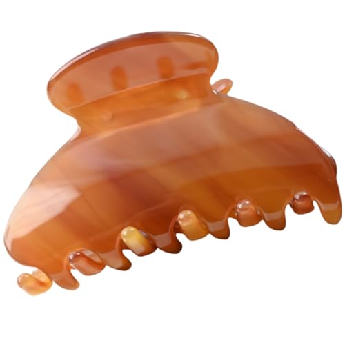 Handmade Celluloid Acetate French Design Barrettes Tortoise Shell Claws Hair Claw Luxury Fashion Accessories Hair Clip for Women (amber) - color: amber