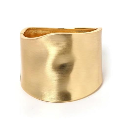 Bangle Bracelets for Women | 14K Gold Plated Trendy Wide Bracelets | Hinged Arm Cuff Bangles Chunky Bracelet for Women - color: Style A-Matte Gold Plated Bangles