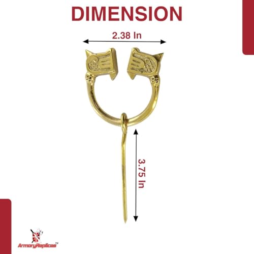 Armory Replicas™ Hand Forged Solid Brass Medieval Cloak Brooch – Viking, Celtic & Fibula Garment Pin Collection - style: Brooch,Brass