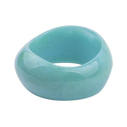 Pingyongchang Acrylic Colorful Resin Geometric Simple Open Bracelet Transparent Wide Cuff Bangle - color: Blue