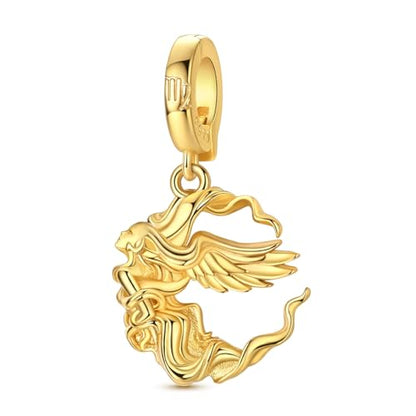 LAZA 925 Silver Charms for Bracelets and Necklaces Gold charms for Women | Summer Travel Party Lucky Zodiac Charms Clearance Pendant Beads Christmas Birthday Graduation Gift Jewelry for Women - color: Virgo