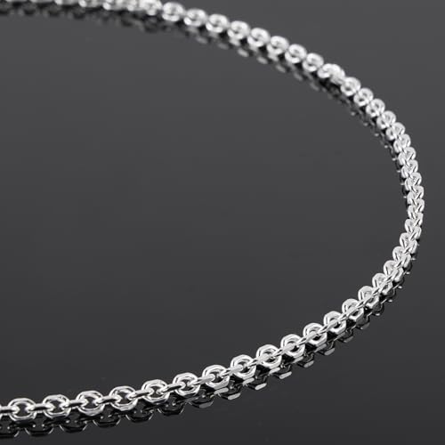 UMAOKANG 16.4 Feet Silver Plated Chain for Jewelry Making Cable Brass Metal Chains Bulk on Spool with Jump Rings Lobster Clasps - color: Silver Cable