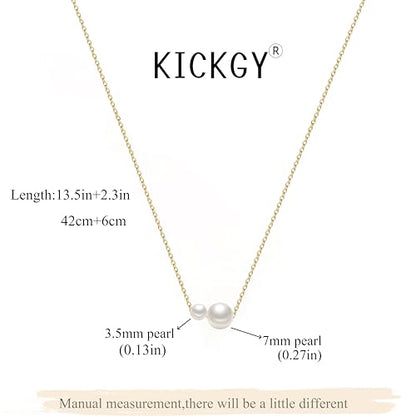 Pearl Necklaces for Women Trendy,Dainty Pearl Pendant Necklace | 14k Gold Plated Elegant Pearl Necklace,Simple Pearl Pendant,Dainty Gold Jewelry,Waterproof Summer Bridal Wedding Accessories - color: GOLD-15
