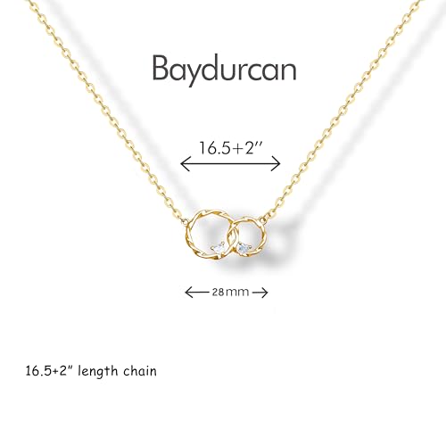 Baydurcan Dainty Gold Necklace for Women Ankh Mom Jesus Sun Star Necklace | 14K Gold Plated Pendant Necklaces Gifts for Friends Sister Mother, Birthday, Christmas, Graduation, Inspirational Gifts - style: Mother Daughter