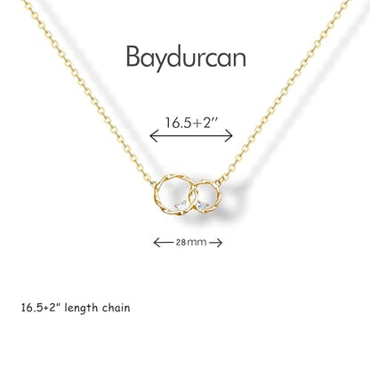 Baydurcan Dainty Gold Necklace for Women Ankh Mom Jesus Sun Star Necklace | 14K Gold Plated Pendant Necklaces Gifts for Friends Sister Mother, Birthday, Christmas, Graduation, Inspirational Gifts - style: Mother Daughter