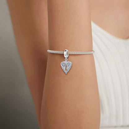 12 Birthstone Guardian Angel Wing Dangle Charm for Pandora Bracelet Women Present - style: Angel wing-Apr Birthstone