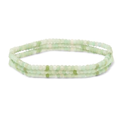 Natural Stones Mini Seed Bead Stretch Bracelet Stackable Strands (Set of 3) - color: Green Aventurine