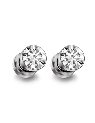 Astm F136 Titanium CZ Ear Gauges Screw Fit Flesh Tunnels Plugs Gauges Earring Expander Stretcher Ear Tunnels For Ears 10G 8G 6G 4G 2G 0G 00G Plug Earrings Body Piercing Jewelry For Women Men - color: 8G Gauges