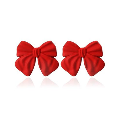 Bow Earrings Red Earrings for Women Dangle Cute Earrings Red Stuff Jewelry Outfits Accessories Gifts for Girls - color: A3:red bow earrings