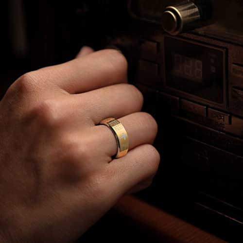 King Will Stainless Steel Men Ring Lord's Prayer Cross Ring Stainless Steel Men Wedding Ring, Wedding Band Bible Engraved Rings High Polished, Comfort Fit | 8mm, Gold/Silver/Black Wedding Band, Bible Engraved Rings, High Polished, Comfort Fit, Size 7-14 -