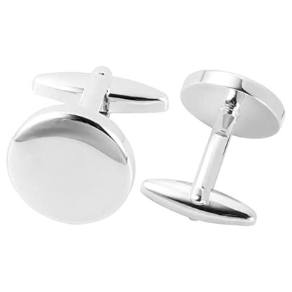GWD Cufflinks and Tie Clip Set Personalized Cuff Links Business Wedding - style: Silver