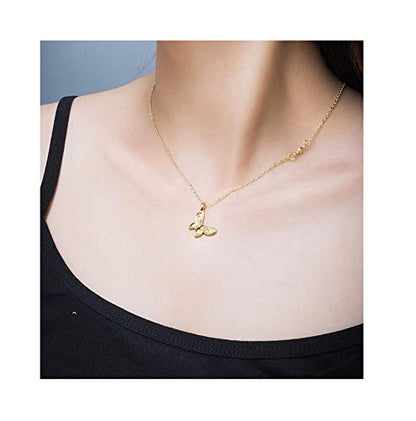 Baydurcan Friendship Anchor Compass Necklace Good Luck Elephant Pendant Chain Necklace with Message Card Gift Card - style: Butterfly