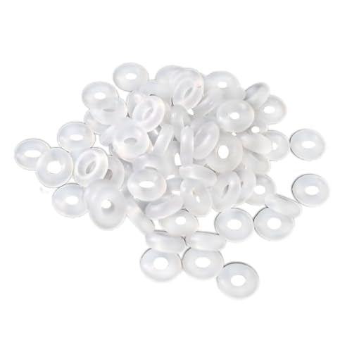 Clip Stopper Charms Sterling Silver Rondelle Spacer Bead Charm Stopper Charm for Pandora Charm Bracelets - color: Silicone Spacer ( 50 pcs )