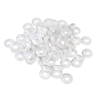 Clip Stopper Charms Sterling Silver Rondelle Spacer Bead Charm Stopper Charm for Pandora Charm Bracelets - color: Silicone Spacer ( 50 pcs )