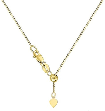 Savlano 925 Sterling Silver Solid 0.8mm Box Adjustable Bolo 14-24 Inch Chain Necklace For Women - Made in Italy Comes With a Gift Box - style: Gold Plated