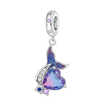 925 Sterling Silver Charms Bead for Bracelets Necklaces, Star Moon Crescent Sun Solar Pendent, Blue Ocean Starfish Shells Turtle Crab Starry Sea Cute Jewelry Birthday Gifts for Women Men - style: Mermaid tail charms