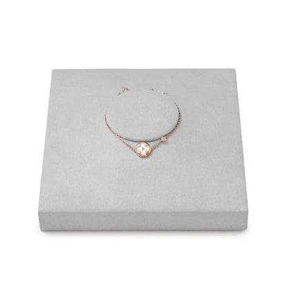 Microfiber Jewelry Display Tray Necklace Display Stand | Necklace Holder Gray - size: 5.52" x 5.49" x 0.78"