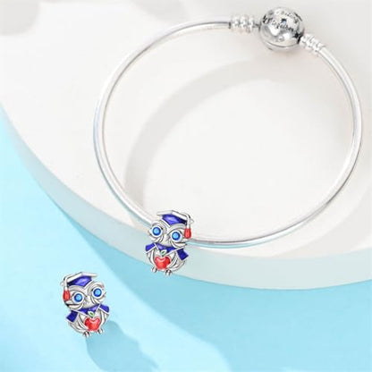 Charm for Bracelets and Necklaces, Heart Animals 925 Sterling Silver Bead Celestial Sun Moon Star Charms Jewelry Gift for Women Girls - color: Graduation Owl Charm