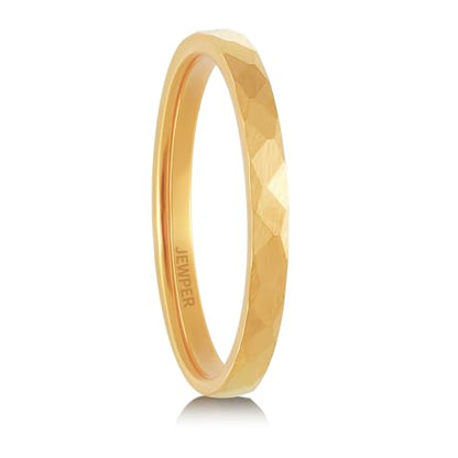 2/4/6/8mm Black/silver/gold Tungsten Rings for Men Womens Couple Fashion Jewelry Promise Engagement Wedding Band Hammered Inner ring inlaid with olive wood Carbide Polished Edge Comfort Fit - color: 2MM rose gold